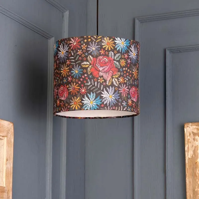 Black Bloom Fabric Ceiling Lamp media 3