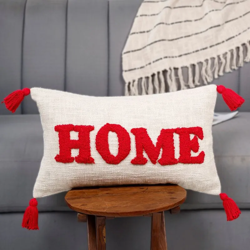 Crimson Comfort Tufted Cushion Cover media 3