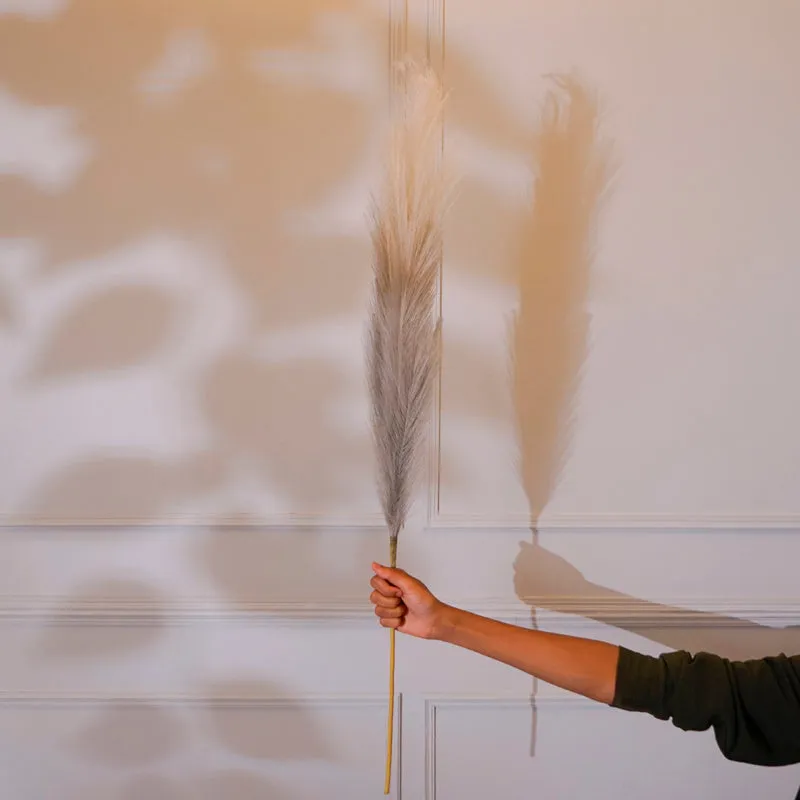 Faux Pampas Grass Stick (Grey) - 35 CM media 1