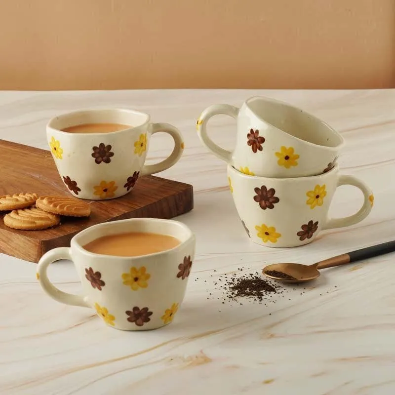 Sweet Ceramic Tea Cup (210 mL Each) -  Set of Four media 1