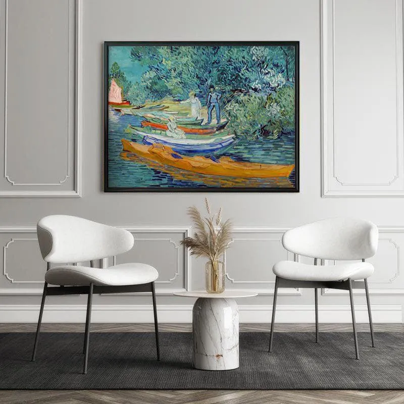 Bank Of The Oise Canvas Wall Art - Black Frame media 5