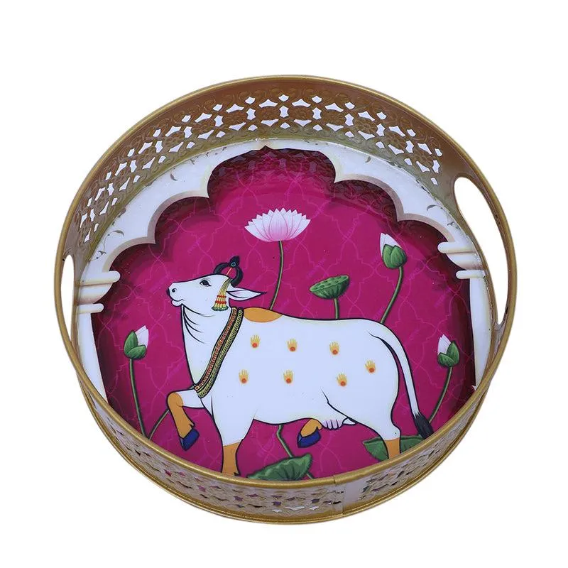 Gavya Pink & White Jar with Tray (200 ML) - Three Piece Set media 4