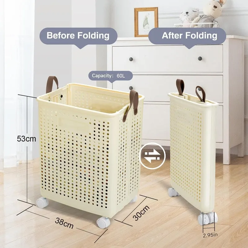 Space-Saving Laundry: The Collapsible Basket with Wheels media 7