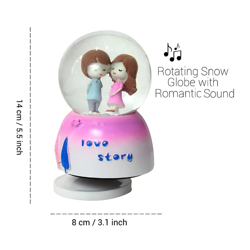 Love's Winter Tale Glass Snow Globe Showpiece media 5