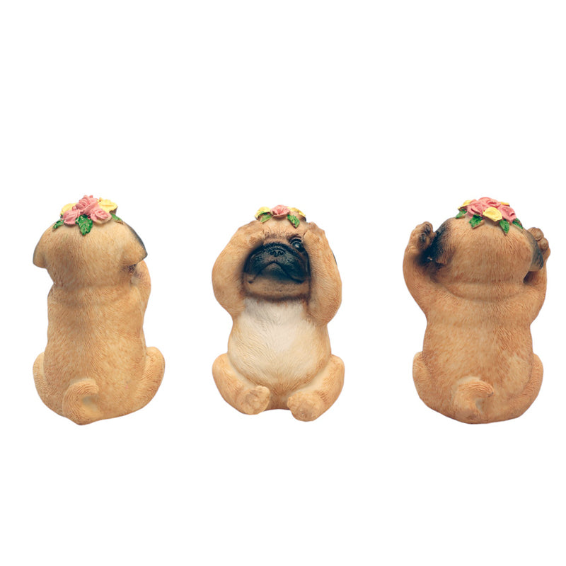 Fun Pug Trio Showpiece  - Set Of Three media 3