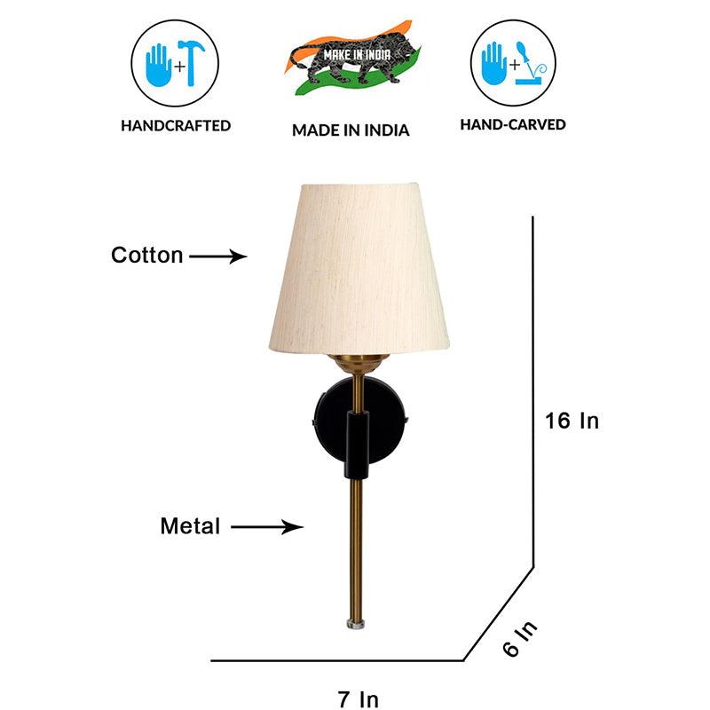 Beryll Steel & Cotton Wall Lamp - Ivory media 6