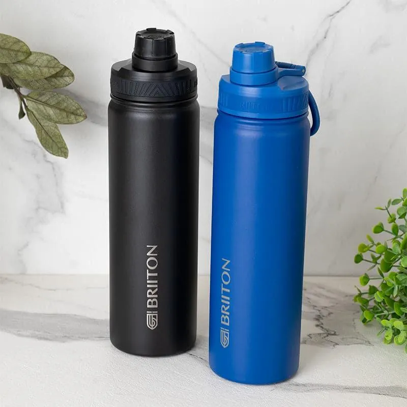 Drink Dazzle Hot & Cold Thermos Water Bottle (Black & Blue, 750 mL Each) - Set Of Two media 1