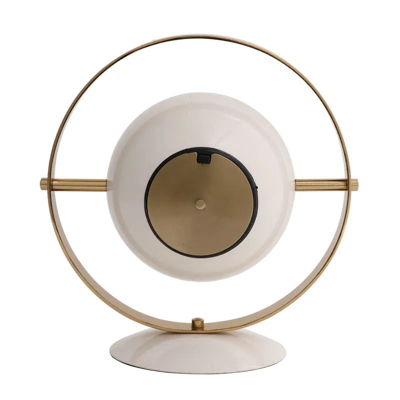 Lineage Halo Table Clock - White & Gold media 6