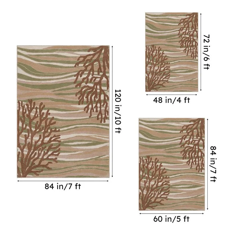 Coral Hand Tufted Dream Abstract Wool & Nylon Carpet - Brown media 15