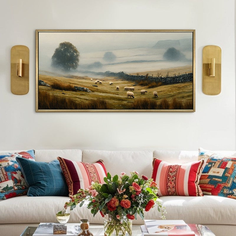 Classic Misty Pastoral Landscape Wall Art