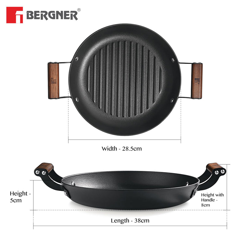 Bergner Odin Iron Round Grill pan With Wooden Handle - 28 CM media 9