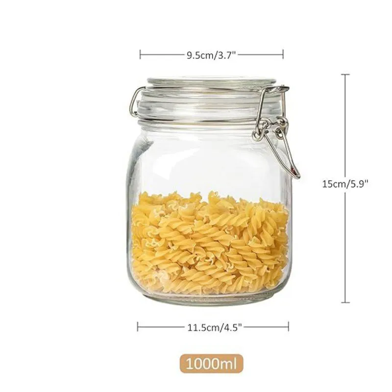Clyra Airtight Glass Jar (1 L Each) - Set Of Two media 8