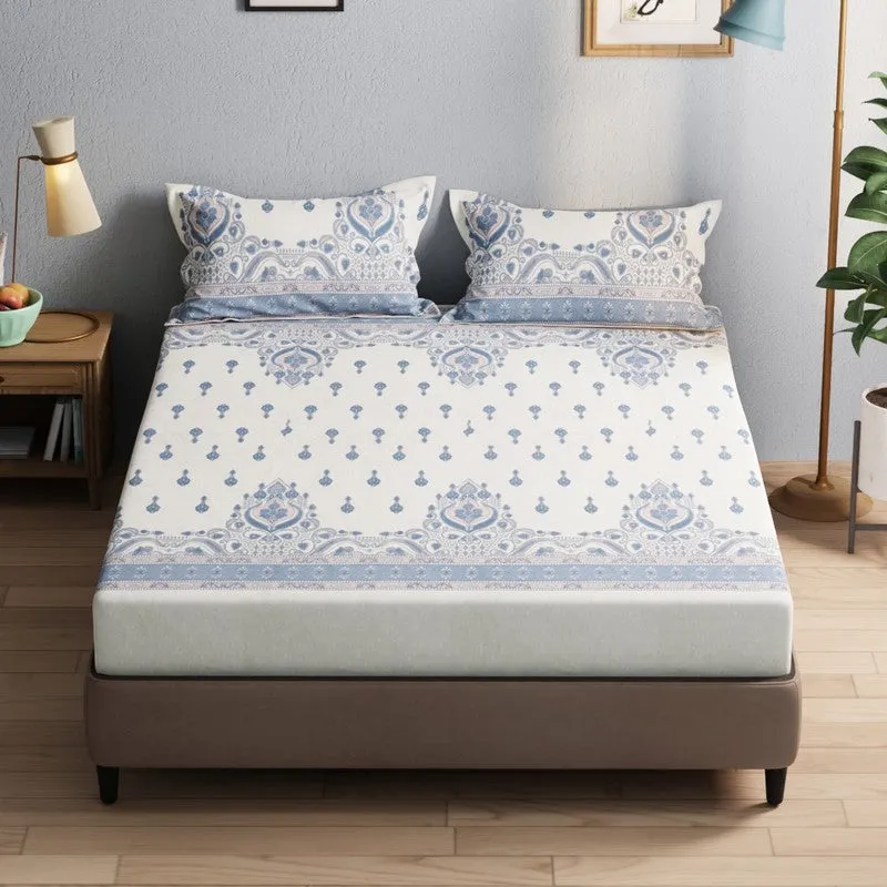 Zevric Bedsheet (Blue) - 115 GSM media 1