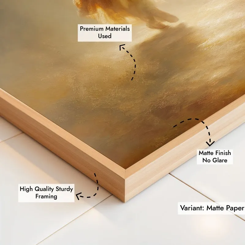 Divine Journey of Jesus Christ Archival Paper Wall Painting With Brown Frame media 6