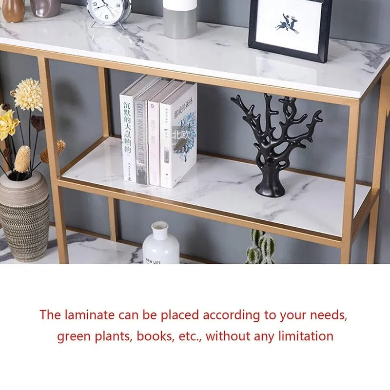 Luxury Metal Console Table with Marble Top - Small media 8