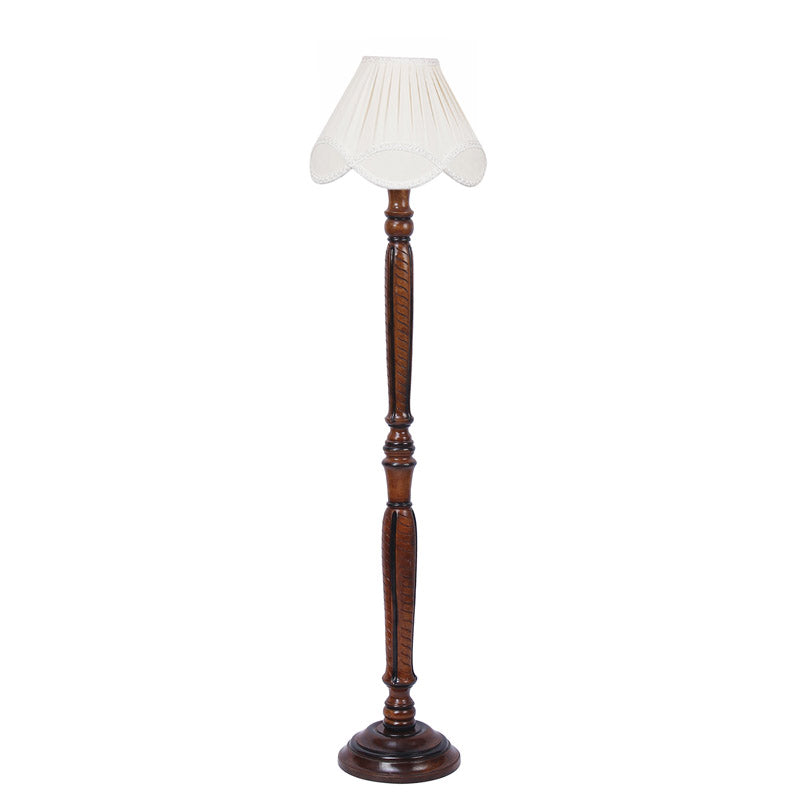 Hima Vintage Wave Wooden Floor Lamp - White media 4