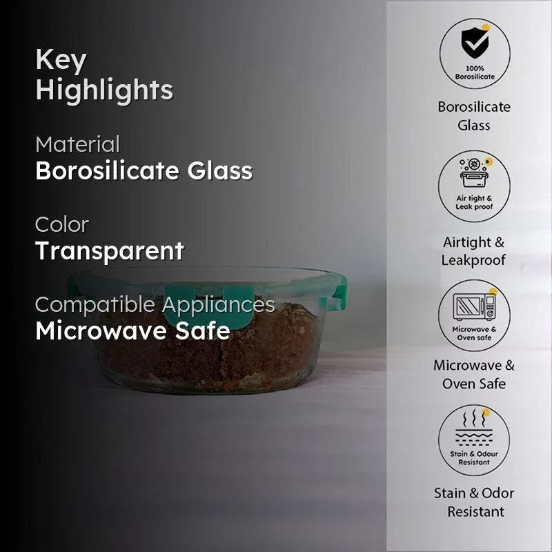 Crusade Round Glass Container - 930 ML media 2