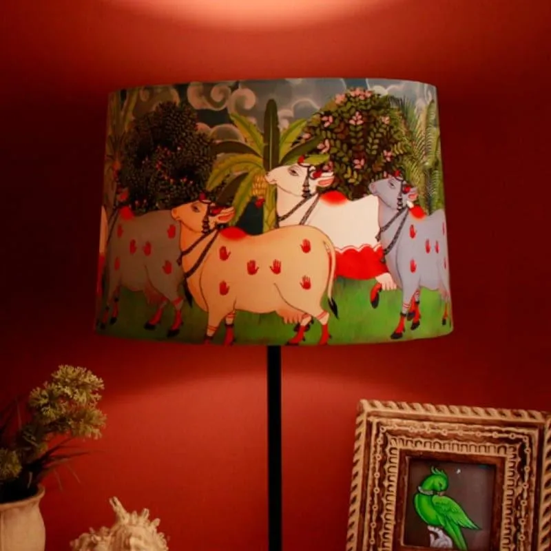 Gaiyan Charm Handpainted Fabric Table Lamp - Multicolor media 4