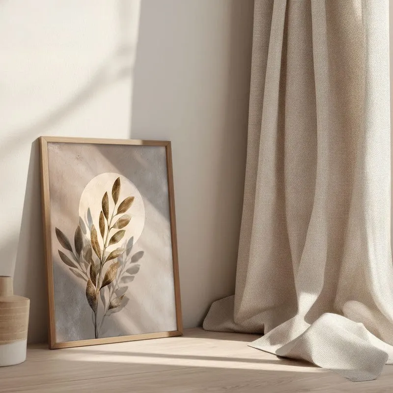Nature Inspired Botanical Archival Paper Wall Painting With Brown Frame media 3