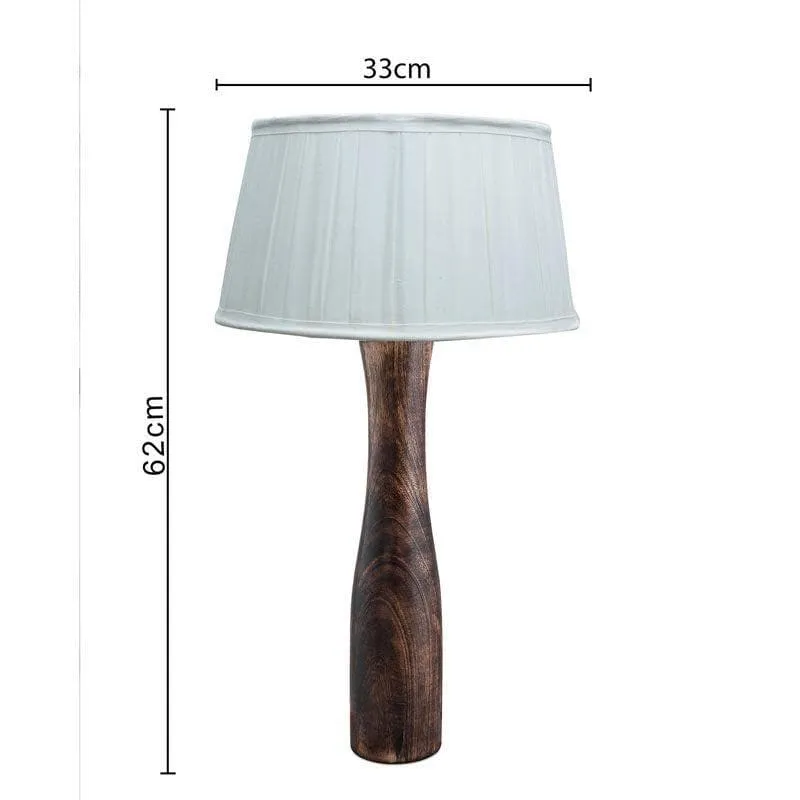 Harmony Glimpse Fabric Table Lamp With Pleated Shade - White,Brown media 4