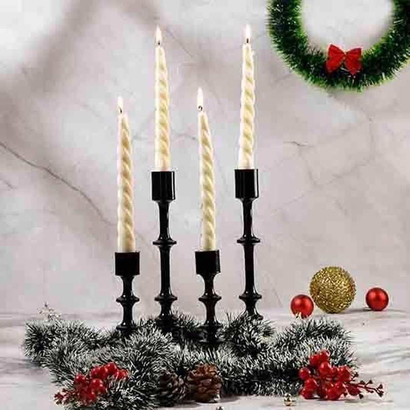 Set of 4 Twirl Taper Candles - Cinnamon Roll Scented media 3