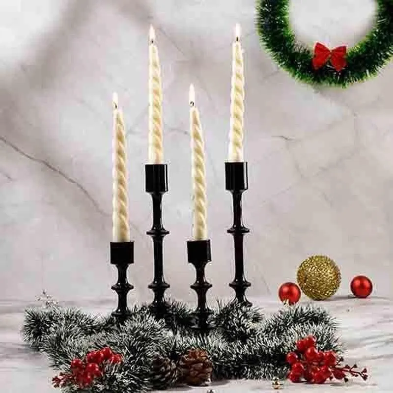 Set of 4 Twirl Taper Candles - Cinnamon Roll Scented media 3