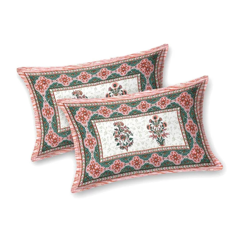Royally Cotton Bedsheet (Maroon,Green,White) - 240 TC media 4