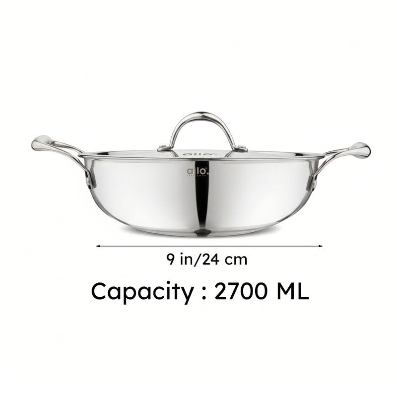 Suko Induction Safe Kadhai With Lid - 2700 mL / 9 Inches image 8