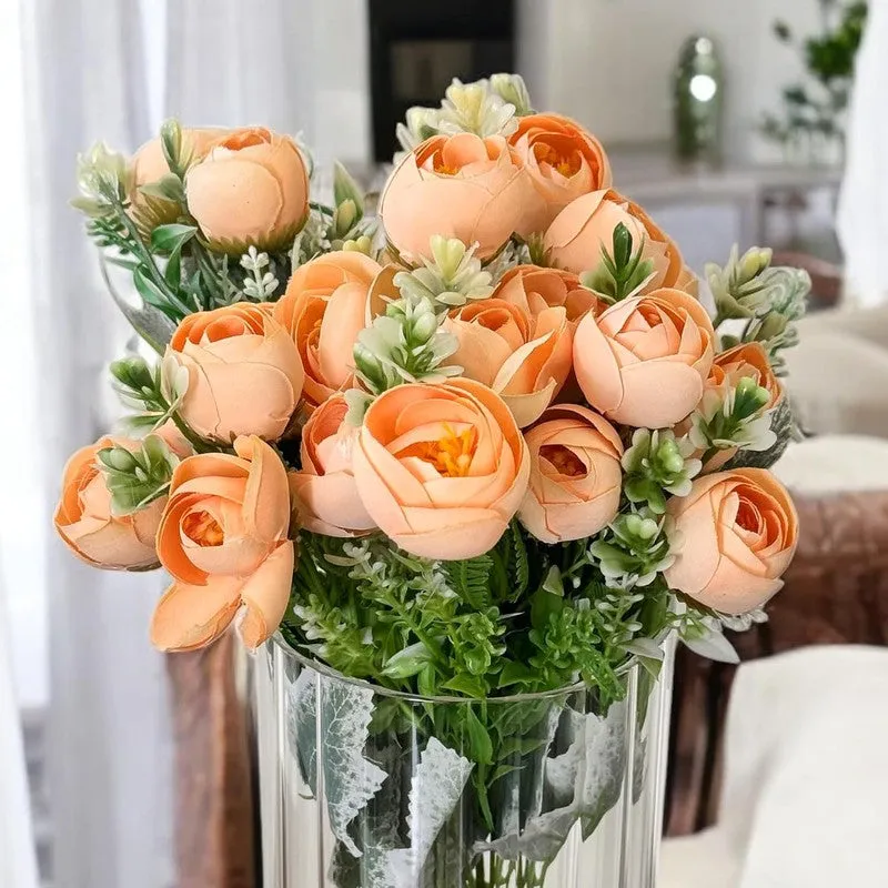 Foliage Picks Rose Artificial Flower Stem - Orange media 3