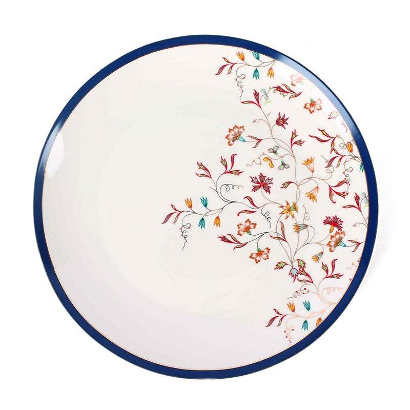 Classic Motif 24k Gold Brushed Dinner Set (White,Blue)- 27 Piece Set media 5