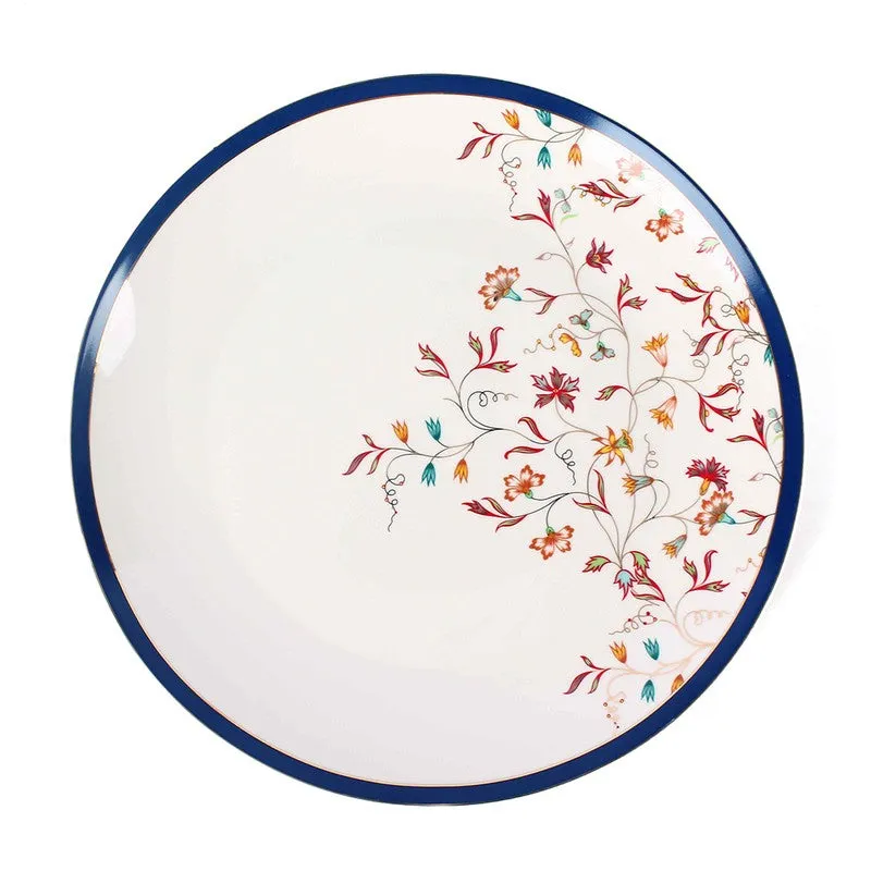 Classic Motif 24k Gold Brushed Dinner Set (White,Blue)- 27 Piece Set media 5