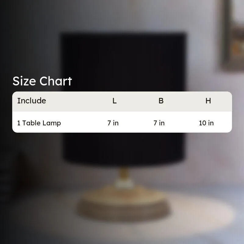 Bisara Pebble Solid Mango Wood Table Lamp - Black,Brown media 7