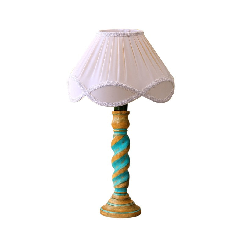 Elara Myra Wooden Table Lamp - OffWhite media 5
