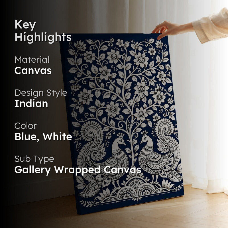 Nature Poetry Peacock Canvas Wall Art & Paintings media 2