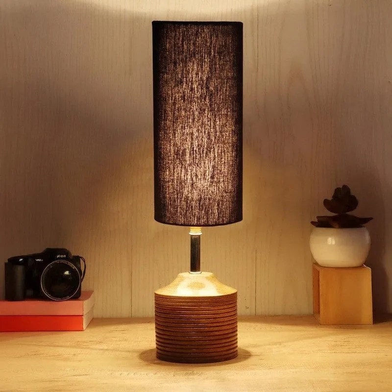 Solids Galore Fabric Table Lamp - Black,Brown media 2