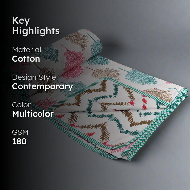 Arav Autumn Reversible Cotton Dohar (Multicolor)  - 180 GSM media 2