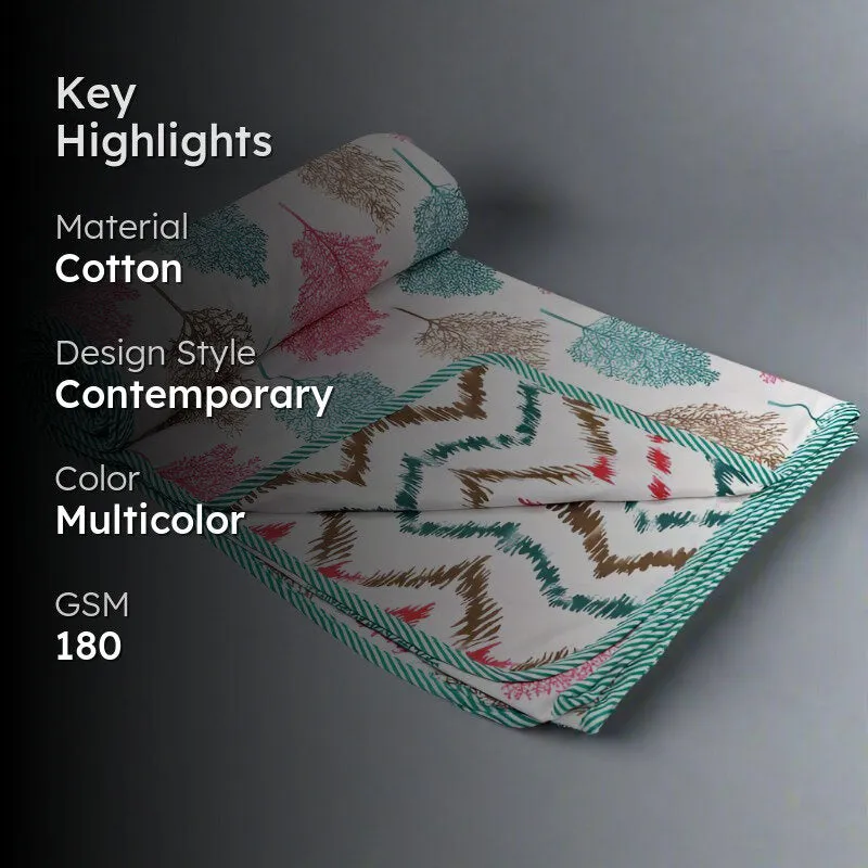 Arav Autumn Reversible Cotton Dohar (Multicolor) - 180 GSM media 2
