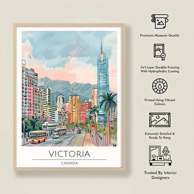 Vintage Victoria Framed Canvas Archival Canvas Wall Painting - Natural Brown Frame media 8
