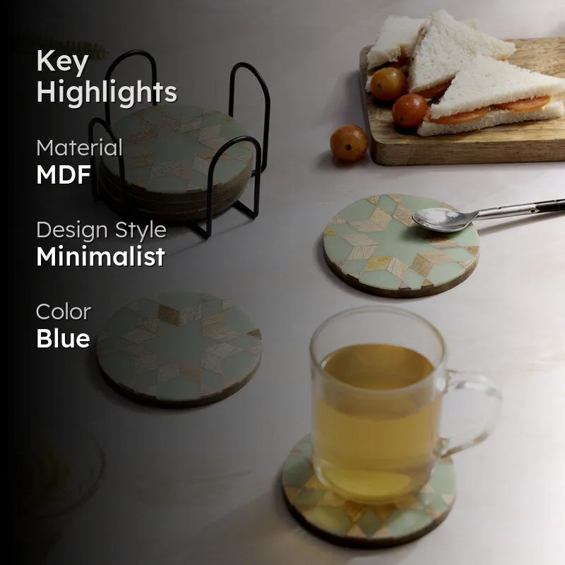Blue Star Coaster With Stand - Seven Piece Set media 2