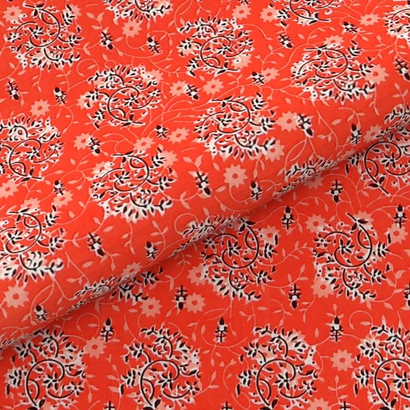 Vidhu Printed Cotton Bedsheet (Red) - 280 TC media 3