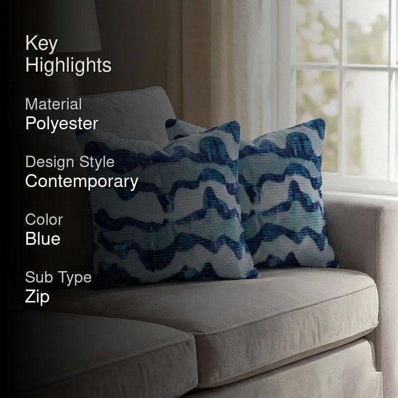 RythmFlow Cushion Cover (Blue) - Set Of Two media 2