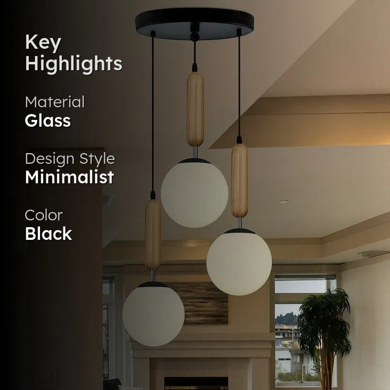 Lifestyle image of the cluster ceiling lamp with a dark highlight panel overlay