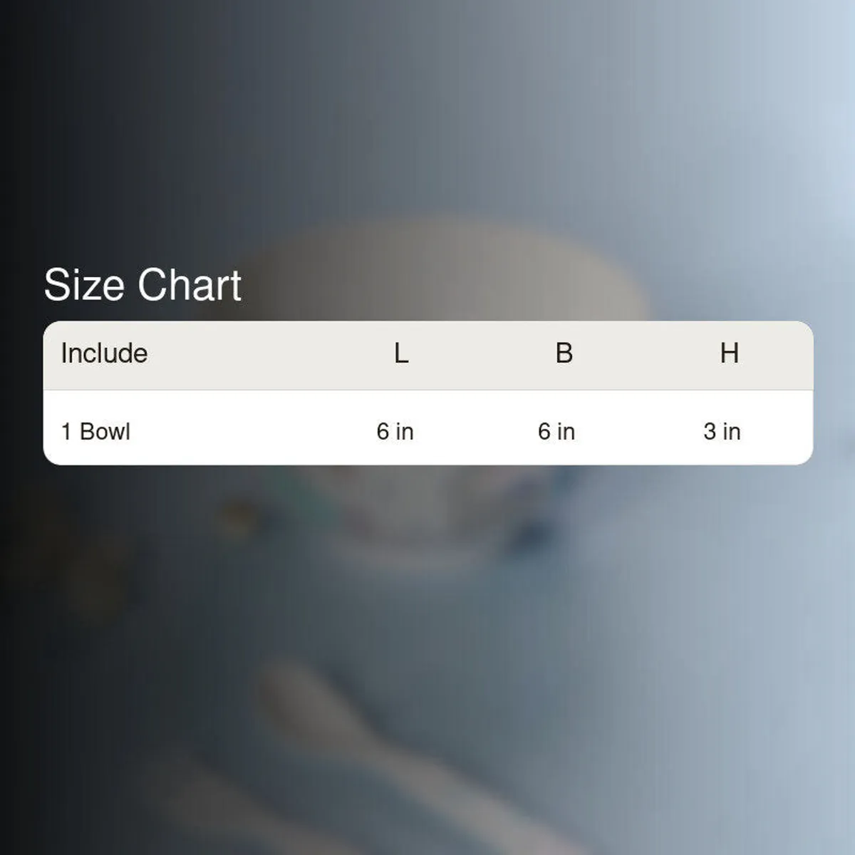 White snack bowl shown in a product size reference image