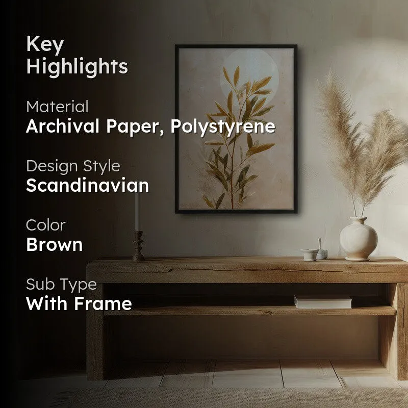 Botanical Harmony Archival Paper Wall Painting With Black Frame media 2