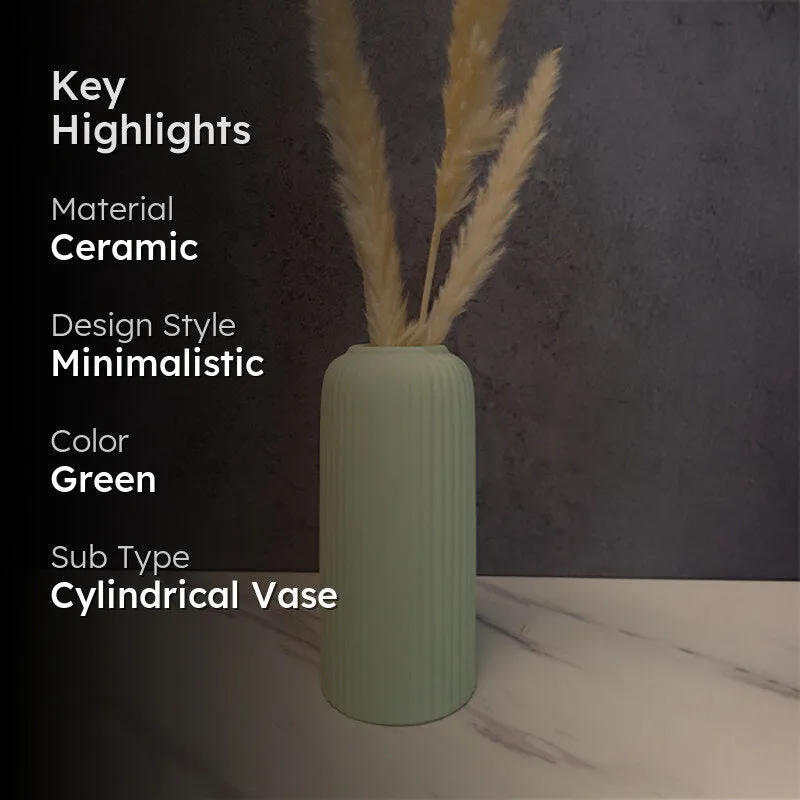 Harmona Ceramic Vase - Light Green media 2
