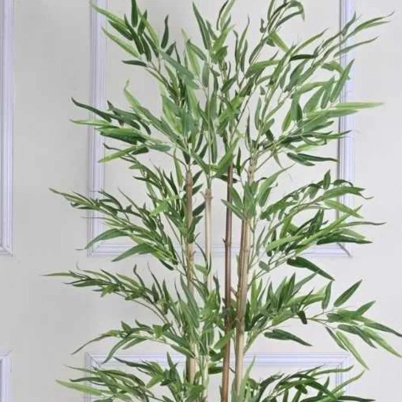 Botanith Artificial Bamboo Plant With Black Fiber Pot - 5.9 Feet media 5