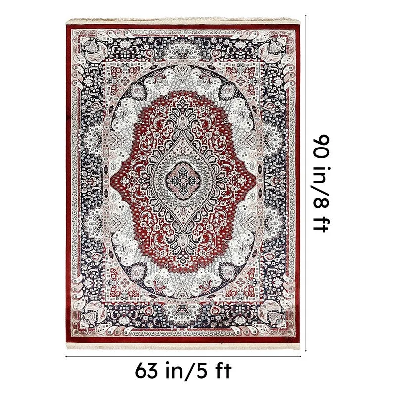 Noorza Art Silk Carpet - Red media 10