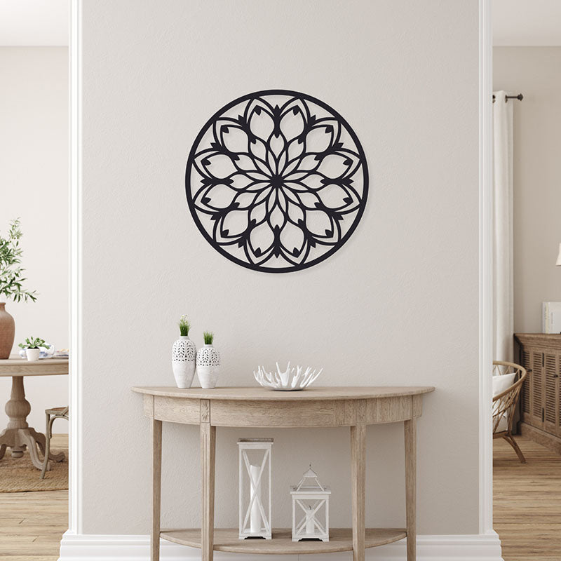 Neso Mandala Black Iron Wall Accent
