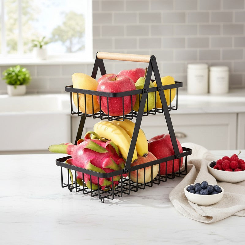Fresh Stack Metal Fruit Basket - Black