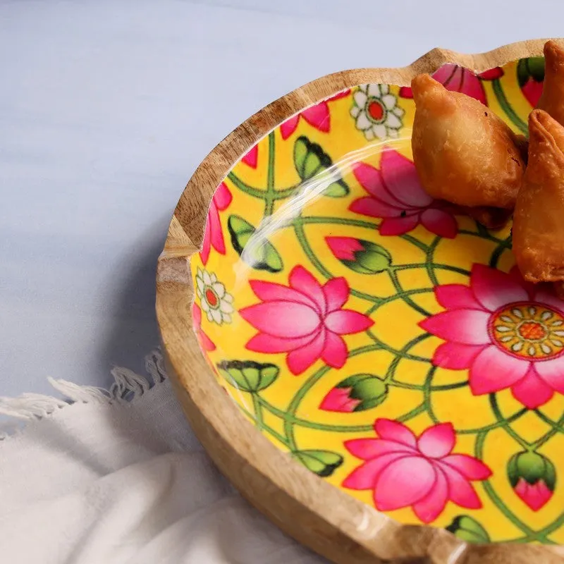 BloomLine Mango Wood Round Platter media 6